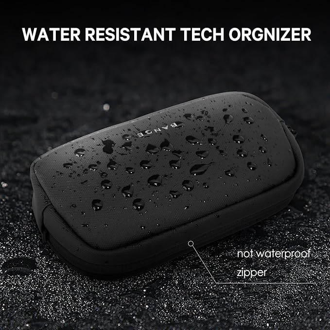 BANGE Travel Organizer Case, Water Resistant Electronics Travel Bag Organizer for Cable, Tech Pouch Accessories Carry Storage for Cord, Phone, Cables, Airpods, USB Flash Drive, Daily Items