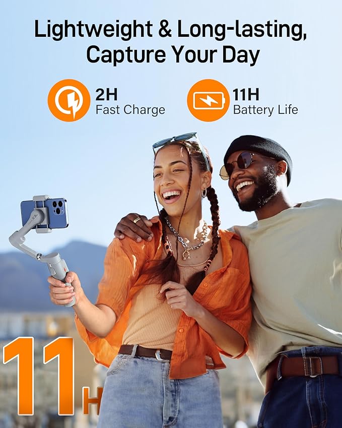 hohem iSteady X3 SE Gimbal Stabilizer for iPhone, Phone Stabilizer with Detachable Remote Control, Portable Foldable 3-Axis Phone Gimbal for Android & iPhone 16 15 Pro Max, Ideal for Travel Vlogging