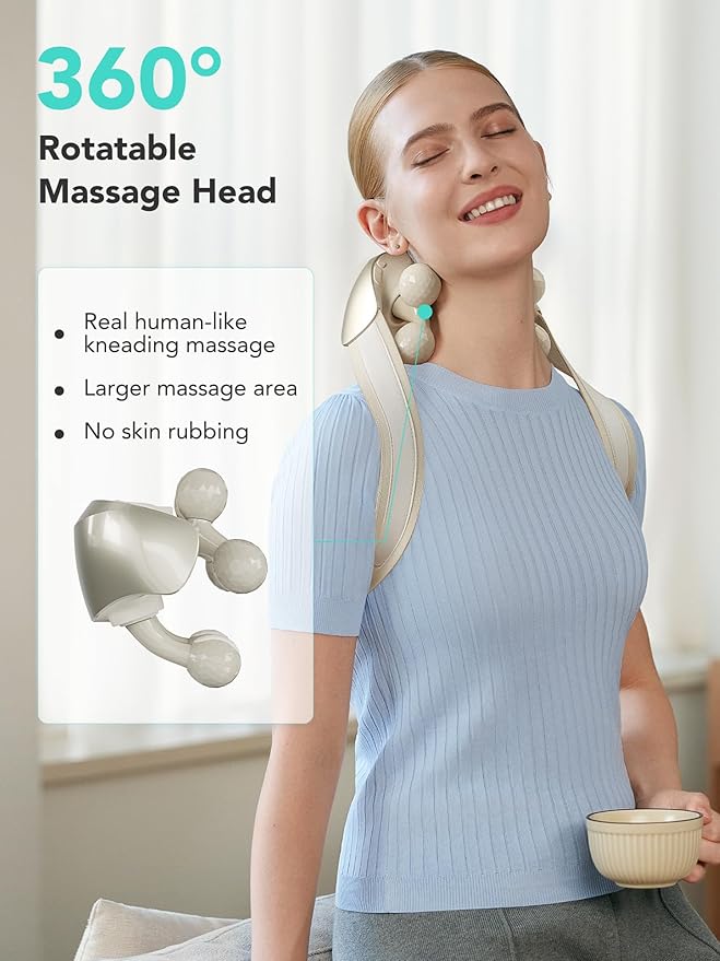 SKG Neck Massager for Pain Relief Deep Tissue 6D Kneading Cordless Shiatsu Neck and Shoulder Massager with Heat Electric Massage Gift Idea H7 Ultra
