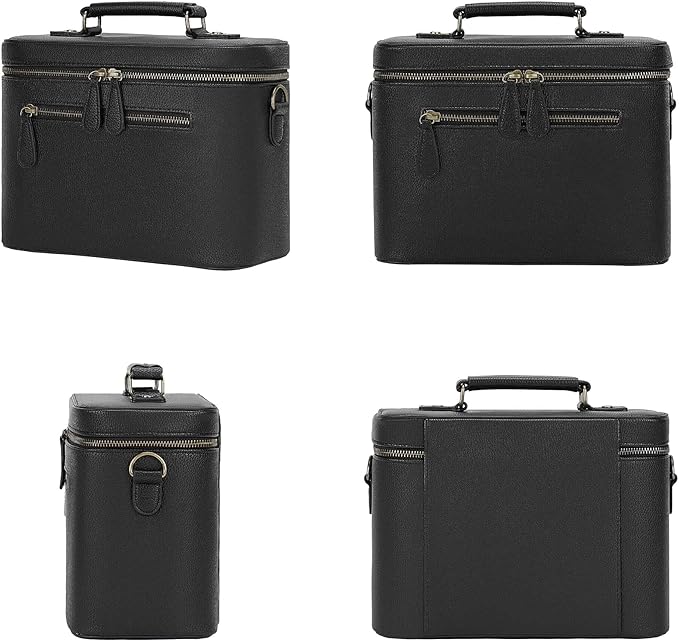 Camera Sling Bag, Waterproof PU Leather Crossbody Camera Case for Photographers, Small Shoulder Bag Compatible for Canon Nikon Sony, 4L Black