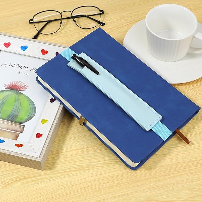 6 Pcs Adjustable Pen Holder Elastic Band Pencil Pouch Colorful PU Leather Pen Sleeve Journal Pencil Holder for Planners Notebook Binders and Books