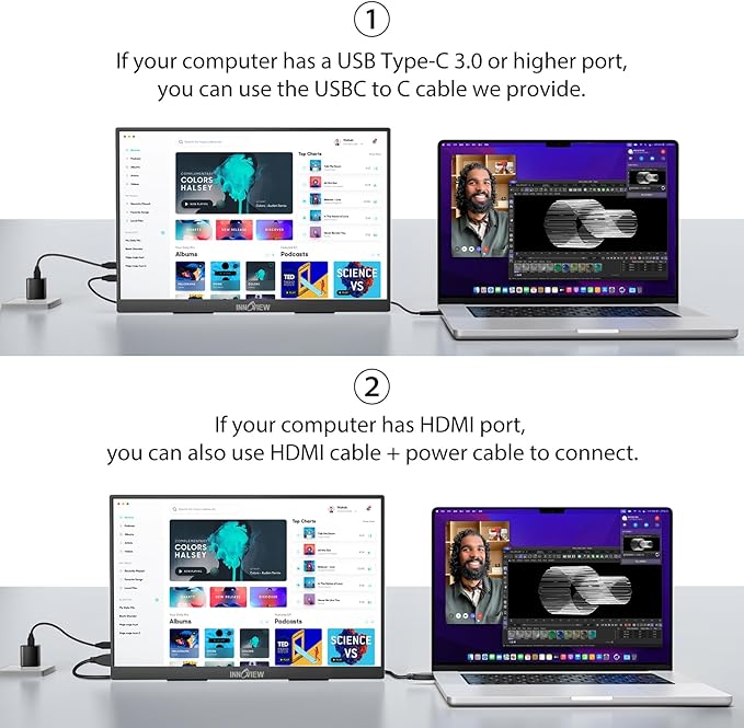 InnoView 2K 180HZ Portable Monitor, 18" OD Gameplus 2560x1600 QHD 100% sRGB Portable Gaming Monitor with Kickstand HDR FreeSync Travel Monitors for Game Console, PS5, Switch, PC, Phone
