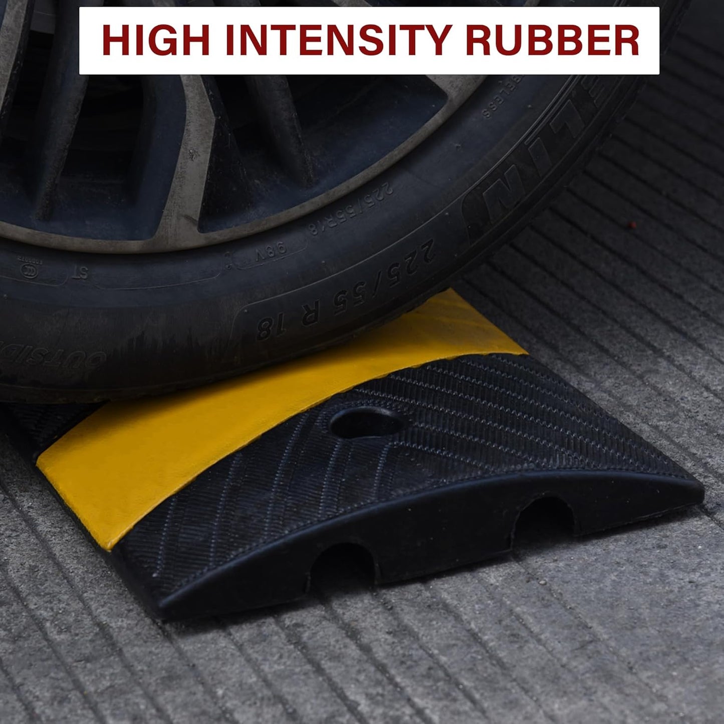 Orangestar 6Ft Rubber Speed Bump, 2 Channel Speed Hump w/4 Bolts for Asphalt Concrete Driveway Gravel