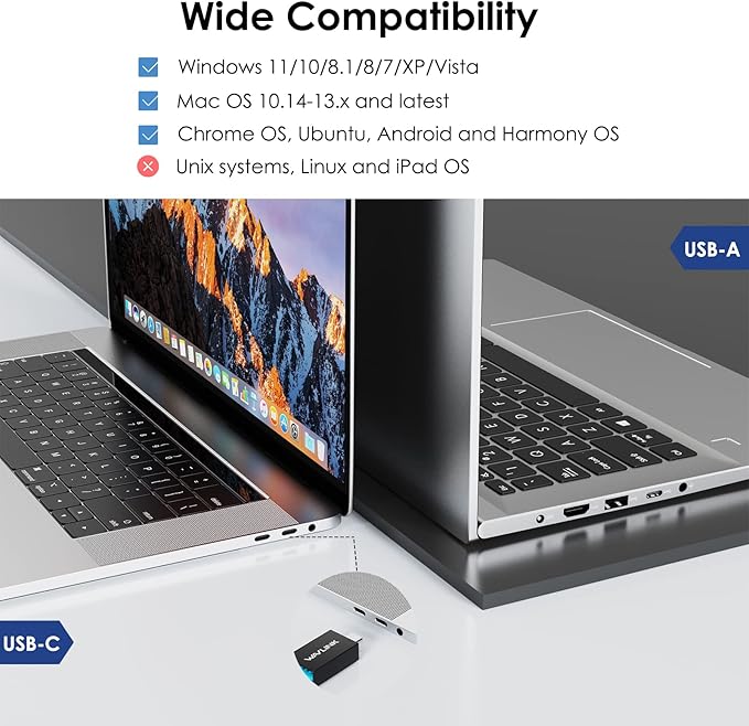 WAVLINK USB Laptop Docking Station Dual Monitors, DisplayLink Computer Dock for M1 M2 Mac and Windows, ChromeOS, Ubuntu 20.04/22.04 (HDMI & HDMI/DVI/VGA, 6xUSB Ports, LAN, Audio)