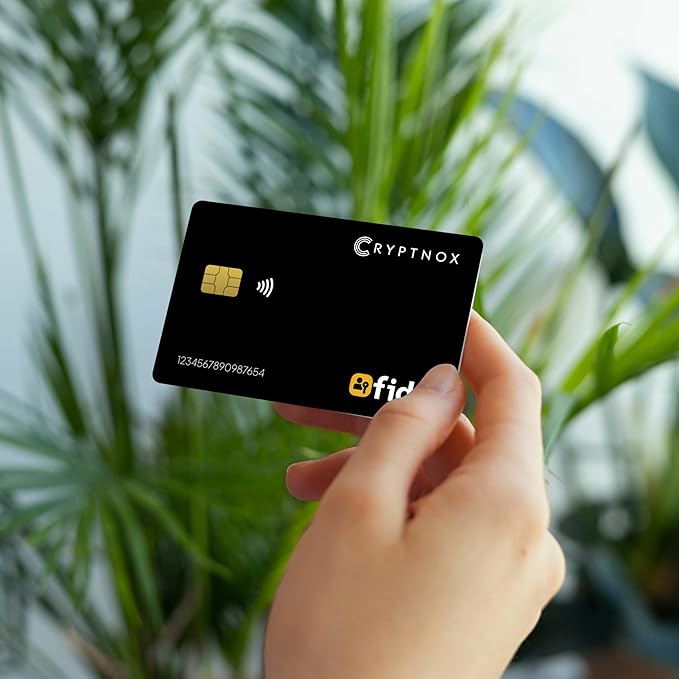 FIDO2 NFC Security Key Card – FIDO2 Level 1 Certified – Passwordless Login & 2FA via NFC or Contact – Works with Windows, Mac, iOS, Android – Ultra-Slim Tap-to-Login Card