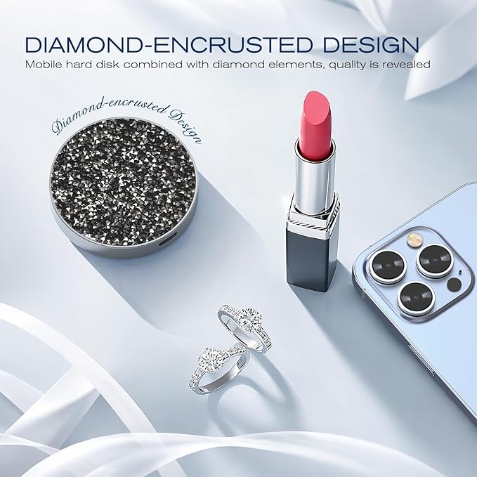 1TB Magnetic Portable SSD, USB-C 3.2 Gen 2x2 External Solid State Drives w/Speeds Up to 2000MB/s, Compact & Durable, Compatible with iPhone 15/16 Series and Other USB-C Devices, Diamond Black