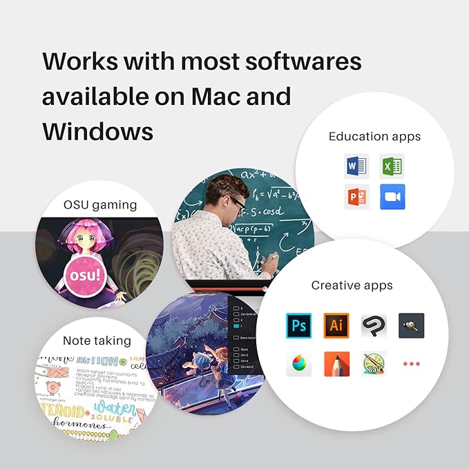 2023 HUION Inspiroy 2 Large Drawing Tablet, 10x6inch Art Tablet with Scroll Wheel 3-Set 8 Customized Keys Battery-Free Stylus, Graphics Tablet for Drawing, Design, Work with Mac, PC & Mobile, Black