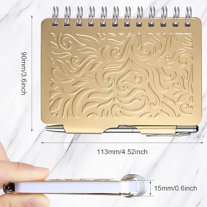 Zonon 2 Pcs Mini Password Book with Alphabetical Tabs Metal Password Keeper Book Portable Organizer Elegant Mandala Pattern Notebook with Pen, Spiral Bound for Information(Beige, Pink)