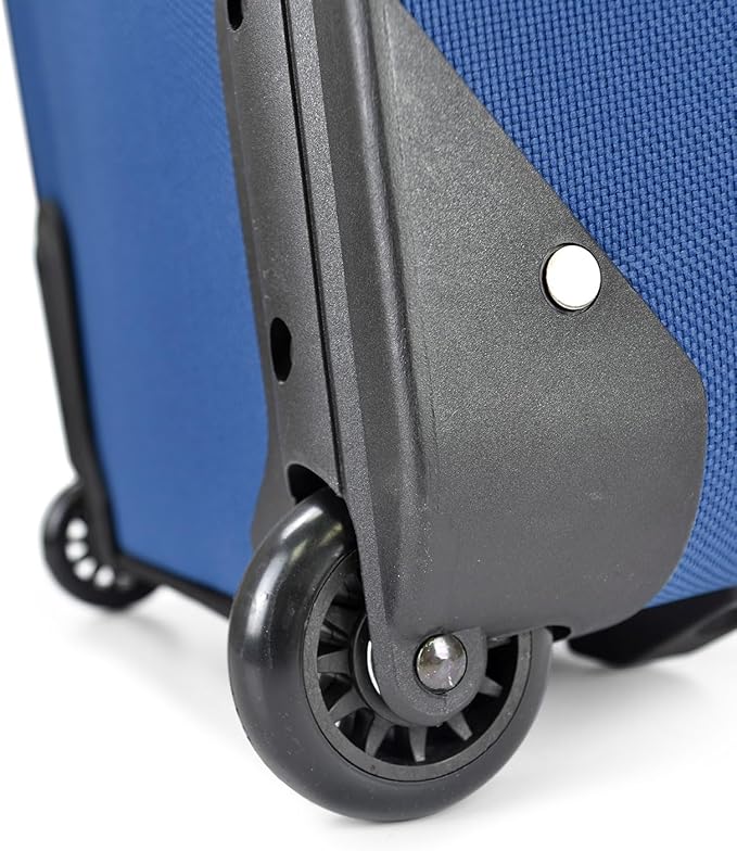 U.S. Traveler Lightweight Rolling 20" Carry On Luggage Softside Suitcase, Royal Blue, 2 Wheel Single