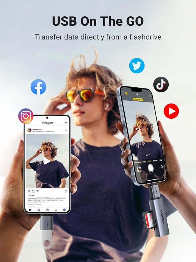 UGREEN USB C to USB A 3.2 10Gbps OTG Adapter 2 Pack Compatible with iPhone 17 Pro Max Air 16 15 MacBook Air iMac iPad Galaxy Tab S9 S25,Black