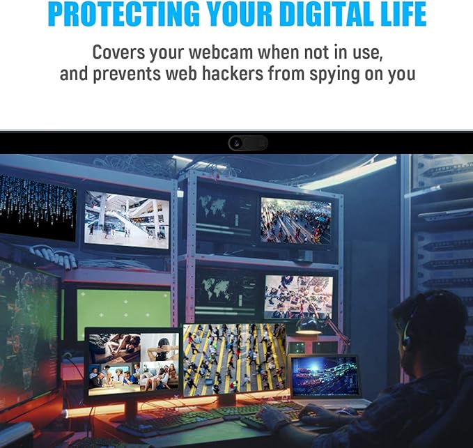 Camera Cover Slide, Ultra-Thin Laptop Accessories, Laptop Camera Cover Slide Blocker for Macbook, iMac, Laptop, Desktop, iPad, iPhone, PC & Tablet Protect Privacy Security (Multicoloured-12 Pack)