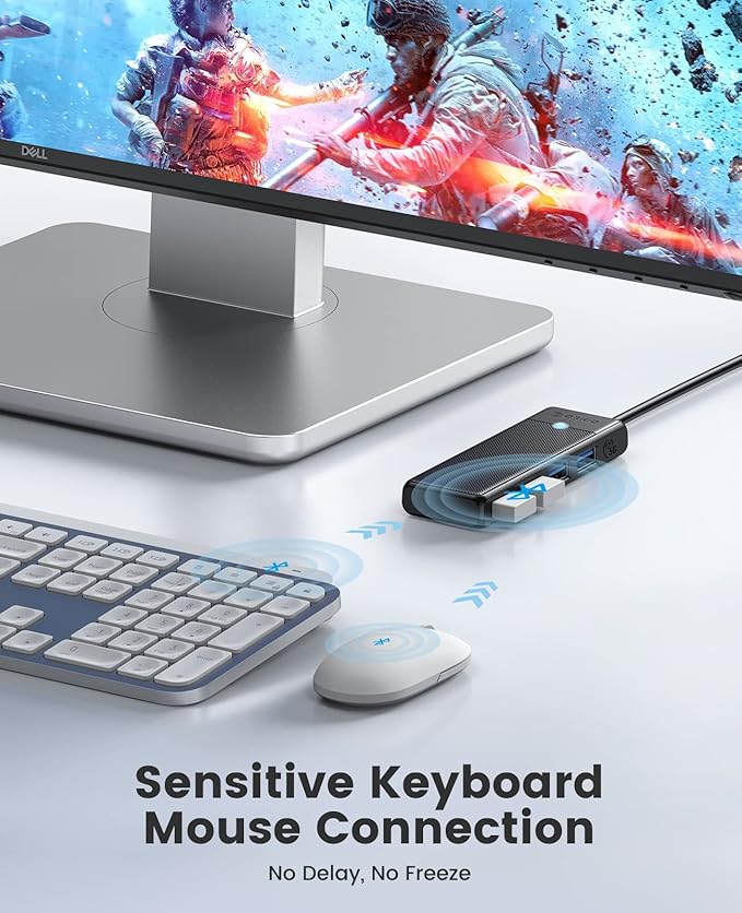 ORICO USB 3.0 Hub, 4-Port USB Hub with Long Cable, Ultra Slim USB Splitter for Laptop MacBook Pro, iMac, Surface Pro, XPS, PS5，PC, Flash Drive, Mobile HDD (Black/6ft)