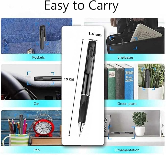 1080P Camera Pen Portable Security Pen Cam 32G Memory Card Wireless Body Photo Cam with 250mAh Battery for Indoor and Outdoor(No Audio)