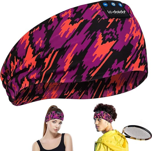 LC-dolida Sleep Headphones Bluetooth Headband, Wireless Headband with HD Speakers, Headphones Wireless for Side Sleepers, Sport, Yoga, Travel, Gifts for Mom, Men, Women, Teens, Kids