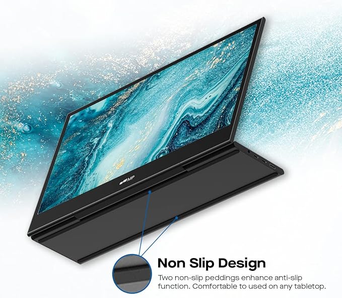 Mobile Pixels Glance Portable Monitor, 16" FHD 1080P Monitor, Travel Monitors with Dual Speakers, Tilt Adjustment & Non-Slip, HDMI USB C Plug & Play Extra Monitors for Laptop, macOS, Windows