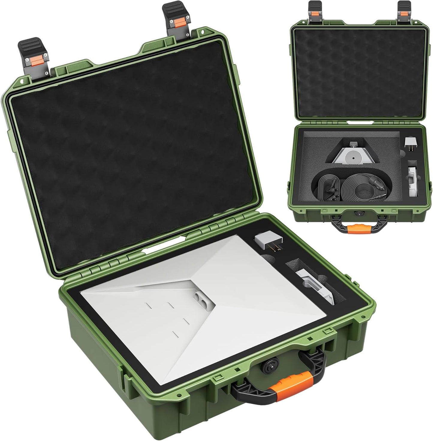 Starlink Mini Case Hard Shell Travel Bag for Starlink Mini Green Waterproof Shockproof Storage Box Portable for Accessories Carrying