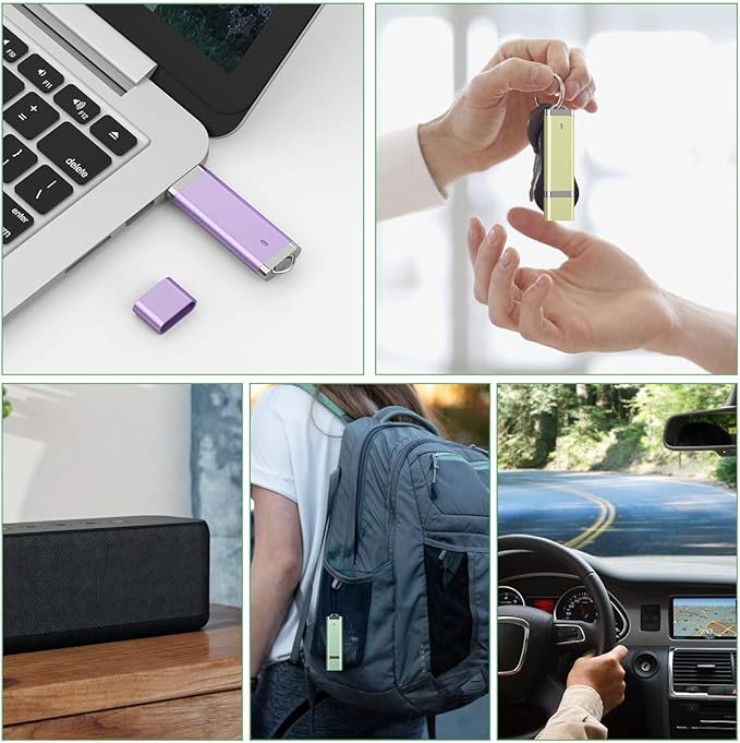 Aiibe 5 Pack 8GB Flash Drive USB Flash Drive Thumb Drives Colorful 8G USB 2.0 Memory Sticks (5 Mixed Colors: Blue Green Yellow Pink Purple)