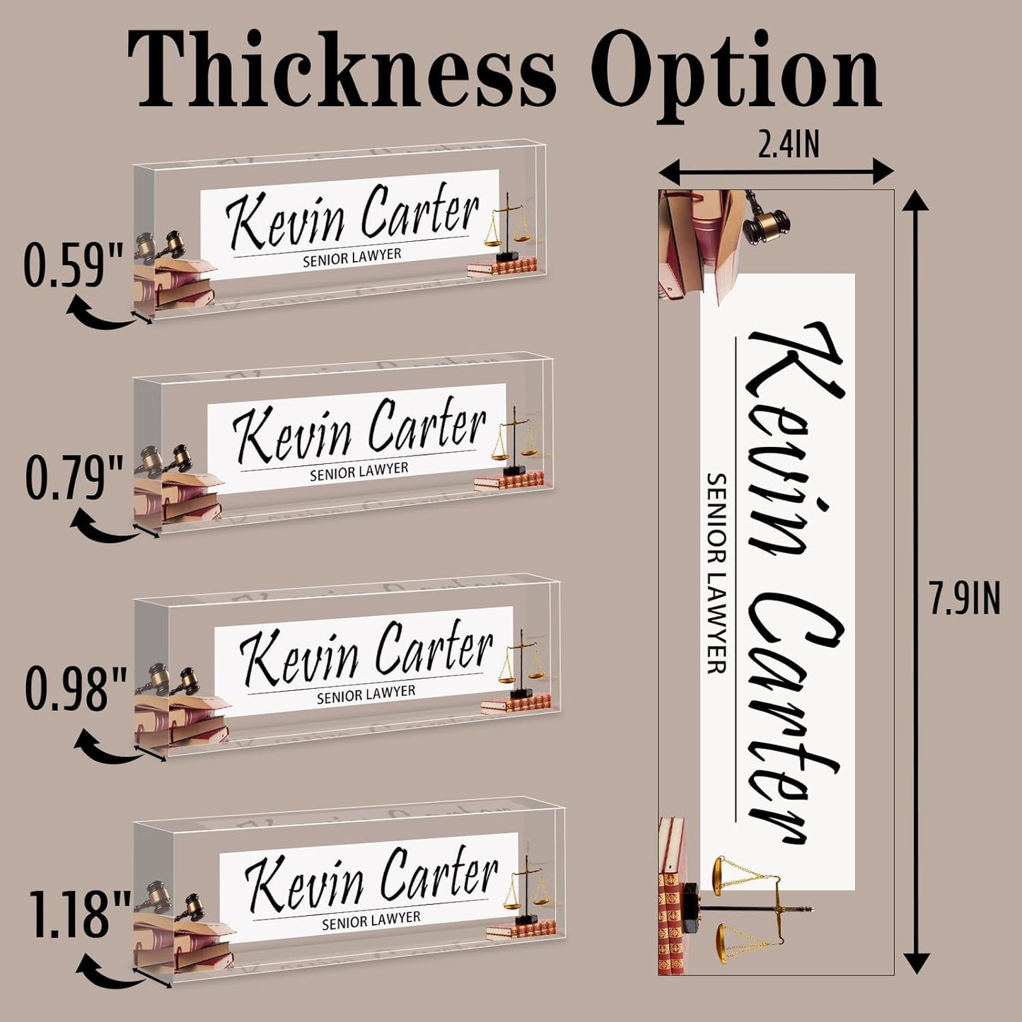 Name Plate for Desk Personalized, Acrylic Desk Decorations, Employee Appreciation Gifts, Custom Office Gifts for Coworkers, Boss, Teacher, Nurse (Lawyer)