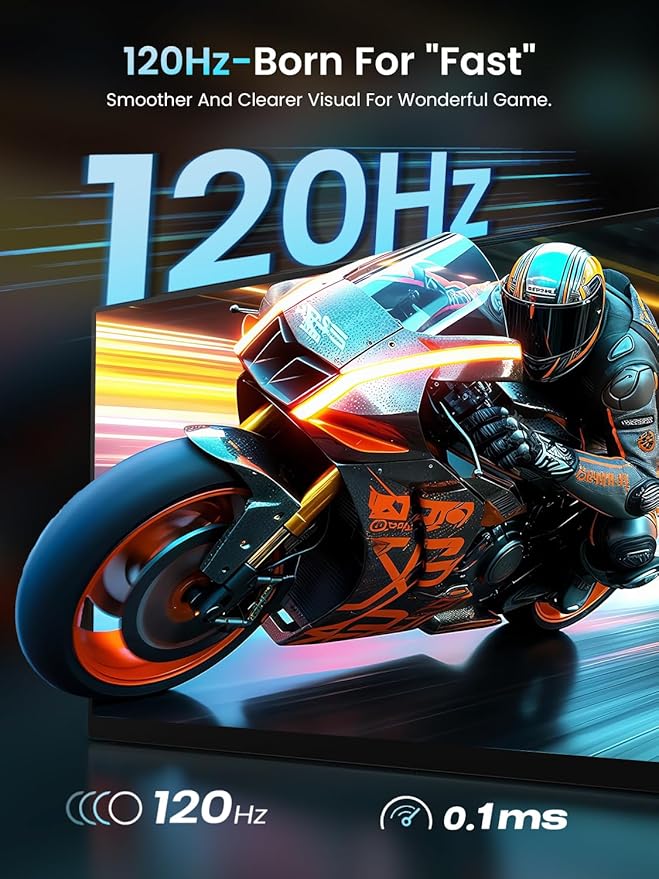 Newsoul 4K QLED Portable Monitor 120Hz Gaming Monitor, 100% DCI-P3 | 2000:1 Contrast | Fast IPS 0.1ms, Built-in Stand | VESA | Speaker, USB-C HDMI Portable Screen for Laptop, Phone, Game Console