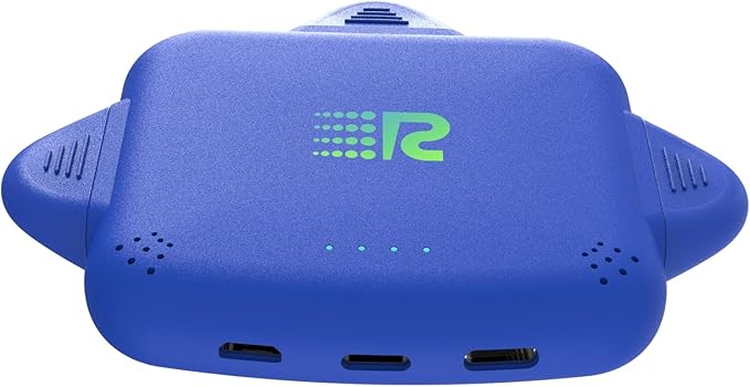 Rush Charge Universe 3 in 1 Portable Charger – 3300mah, 2.4A High-Speed Fast Charging Compatible with iPhone and Android Lightning, Type C, Micro-USB Charges 3 Devices at a Time Pre-Charged RC33 Blue