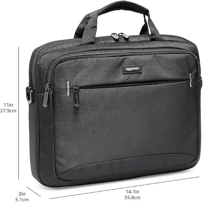 Amazon Basics Laptop Carrying Case Shoulder Strap, 24-pack, 14 inch, Black
