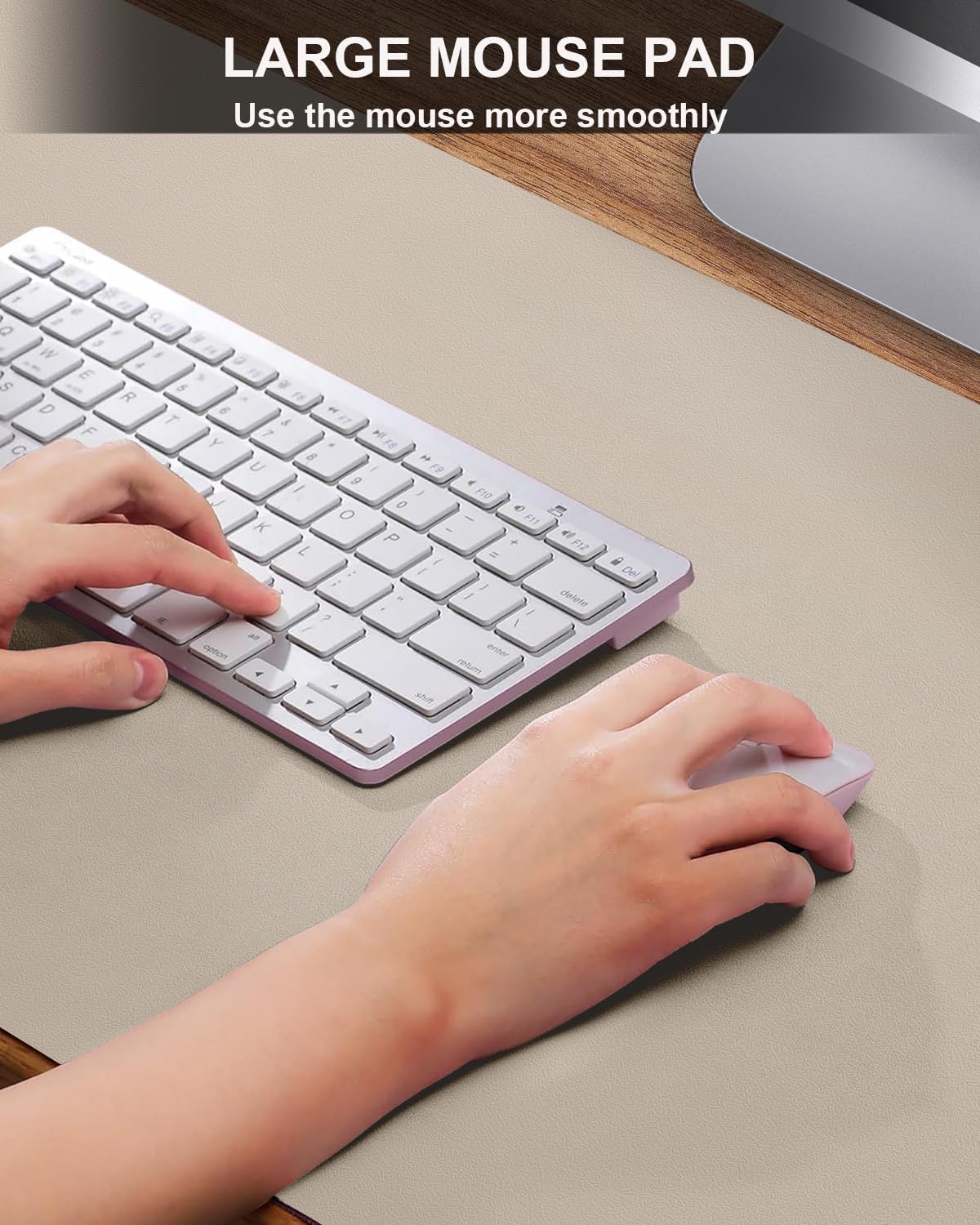 Extra Large Desk pad, Leather Desk Pad Protector,Office Desk Mat,Mouse Pad, Non-Slip Desk Blotter, Laptop Desk Pad, Waterproof Desk Writing Pad for Office&Home (Apricot, 55" x 17")