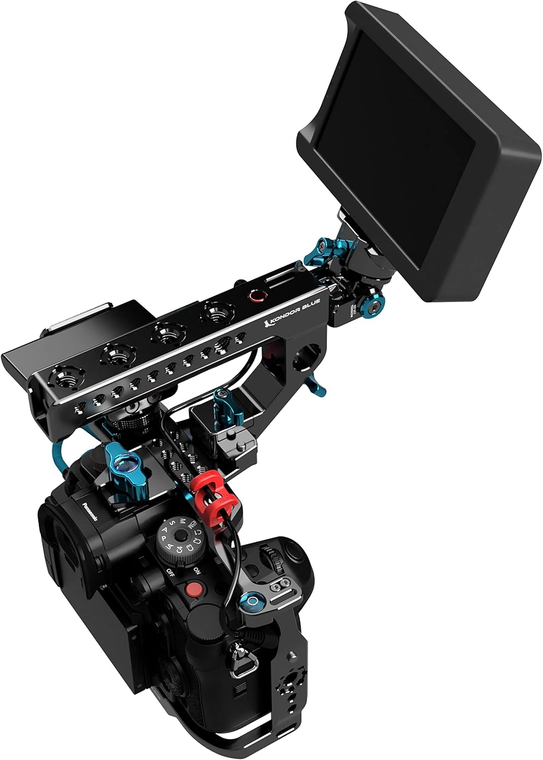 KONDOR BLUE x Armando Ferreira | MondoTies Cable Management Clips for Cameras | Cable organization, 1/4"-20 Mounted, Holds 2-3 cables, & Supports up to 20lbs of force (5-Pack) | Red