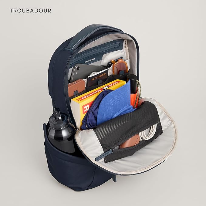 Troubadour Apex 4.0-22L Premium Laptop Backpack - Ergonomic & Water Resistant - Designed for Work and Travel - Ink Blue