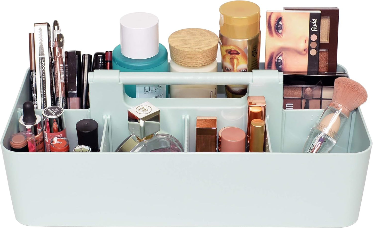 -Large Portable Caddy, DIY Dividers, 8 Compartments, Office Supplies Organizer, Simple, Portable Basket with Handle Storage Organizer Modern,Endless Multi Use -Made in USA