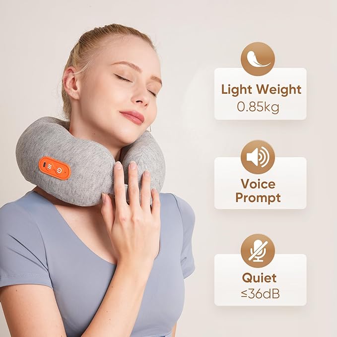 Howdy Shiatsu Neck Massager with Heat, 2-in-1 Portable Travel Cervical Support Pillow for Neck Relax, 2025 for Mom Dad Women Men