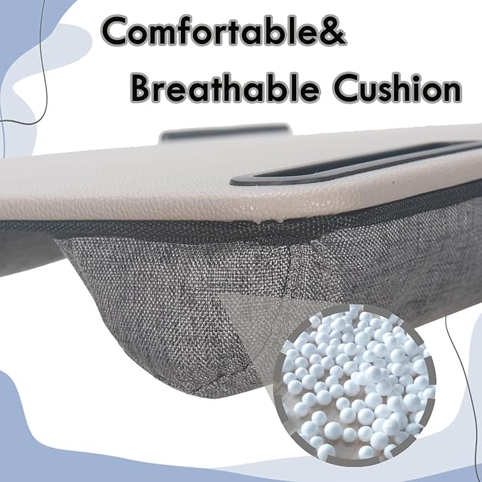 Portable Laptop Desk Fits Up to 16“ Laptops, with Tablet Slot, Built-in Cushion, Great for Home & Office,Lap Desk for Laptop,Lap Desk with Cushion (Gray, Large)