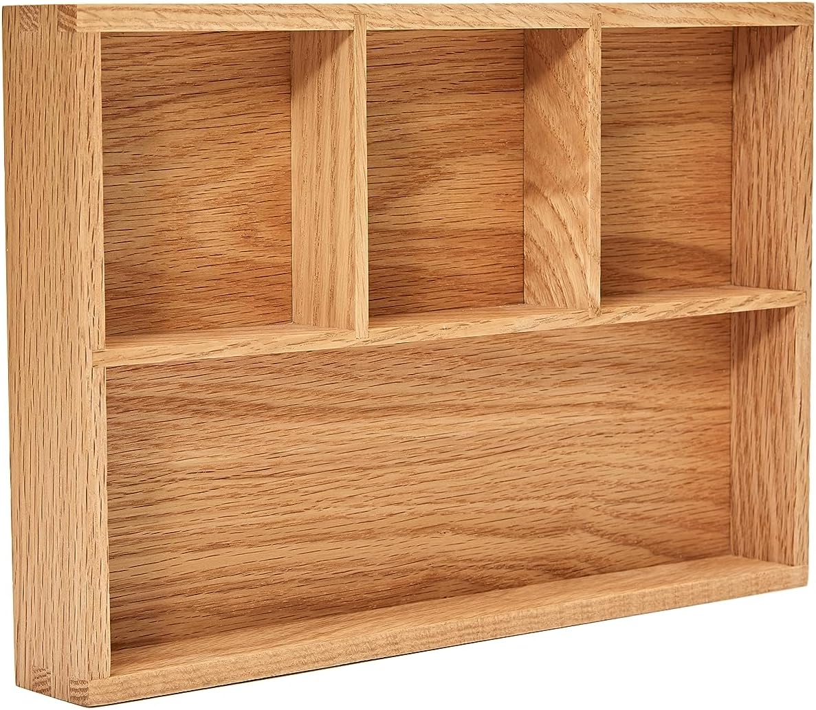 pandapark Wood Organizer Tray,Black Walnut,Desk & Drawer Storage Box (Oak Master-4)