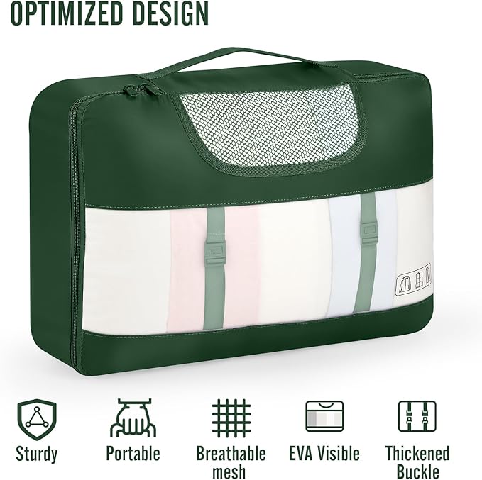 Veken 10 Set Packing Cubes for Travel Essential, Suitcase Organizer Bags in 4 Sizes, Carry-On Luggage Accessories with Large Laundry & Hanging Toiletry Bag, Must-Have for Airplane, Road Trip & Camping