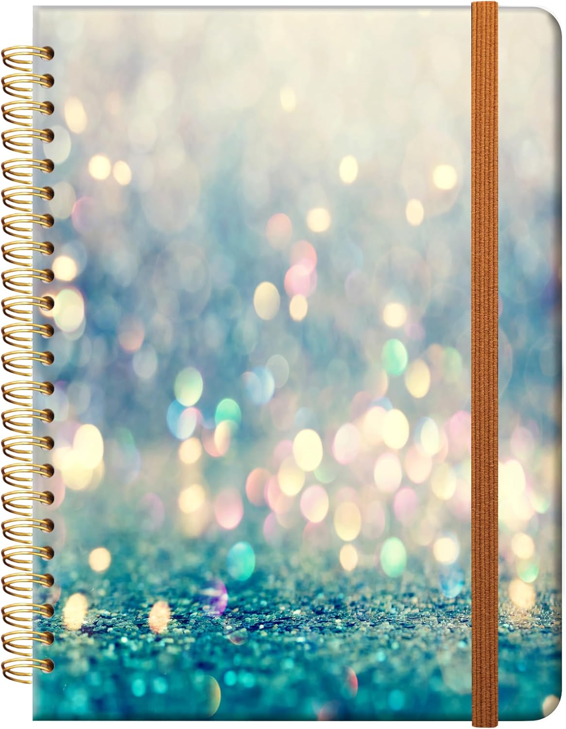 Ruled Spiral Writing Notebook,A5 Hardcover Lined College Journal for Women Lady,Fashion Puppy Watercolor Strong Twin-Wire Binding with Premium Paper,8.4" X 6",Perfect for School,Office,Home Gifts(Beautiful Blue Shiny)