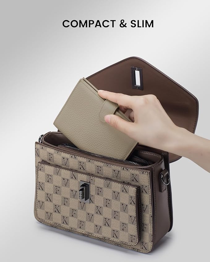 RFID Passport Holder Travel Wallet for Women, Leather Passport Cover Wallet with Card Holders SIM Slots,Zippered Coins Pocket and Cash Slot Slim Compact Travel Wallet (Eephant Grey)