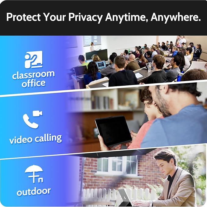 Magnetic Privacy Screen Protector for iPad Air 13 Inch 2024/2025 (M2/M3, 6th/7th Gen), Removable Anti Blue Light Glare Spy Private Filter, High Sensitive Bubble-Free Black Security Screen