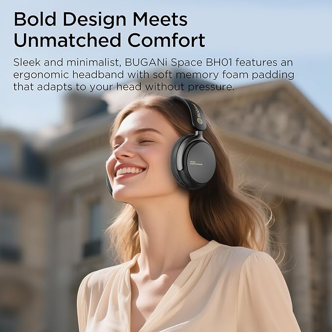 Hybrid Active Noise Cancelling Headphones: Wireless Over Ear Bluetooth 6.0 Headphones, 120H Playtime Lightweight Bluetooth Headset with Mic, Hi-Fi Deep Bass, Foldable for Travel, Work, Home Office