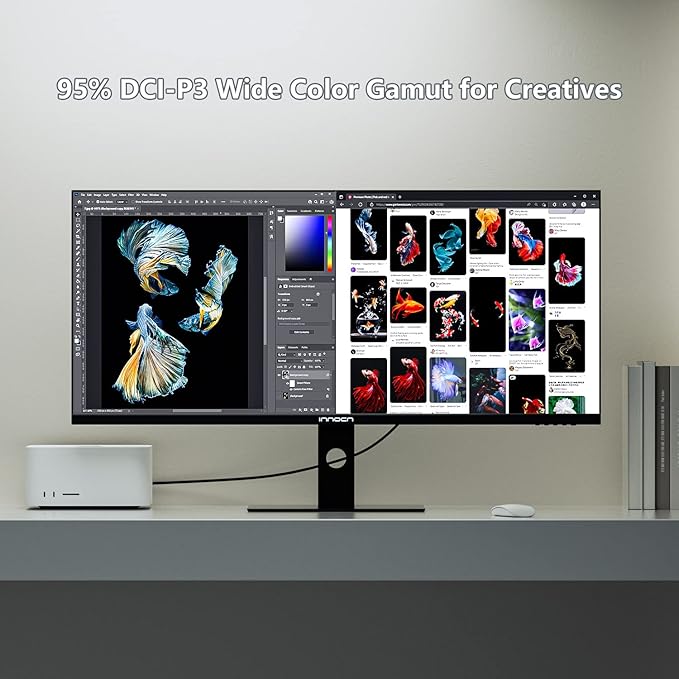 INNOCN 40C1R Ultrawide Monitor 40" WQHD 3440 x 1440p 144Hz FreeSync Premium HDR400 21:9 Computer Display 95% DCI-P3 500Nits IPS USB Type-C HDMI Tilt/Height Adjustable, Mountable