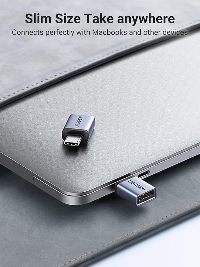 UGREEN USB to USB C Adapter 10Gbps,2 Pack USB C to A Adapter Compatible with iPhone 16 15 Pro/Samsung/MacBook Pro/Air/iPad Pro,Thunderbolt 4/3,Space Gray