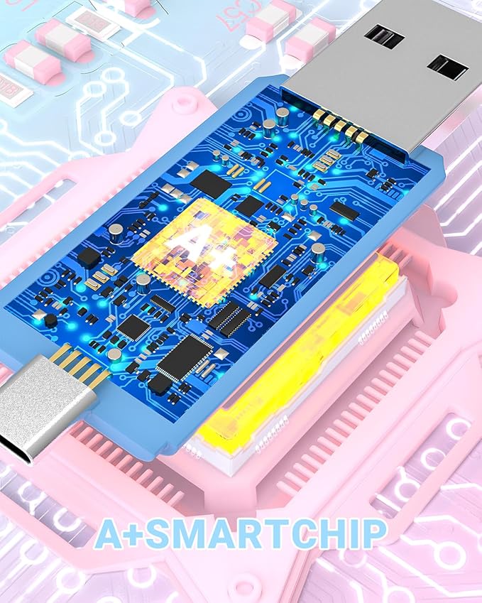 MOSDART 32GB USB 2.0 C and A Dual Flash Drive, FAT32 Memory Stick, for iPhone 15 and 16, Android Phone, iPad, MacBook, and Other Laptops, Vibrant Colors (Pack of 5)