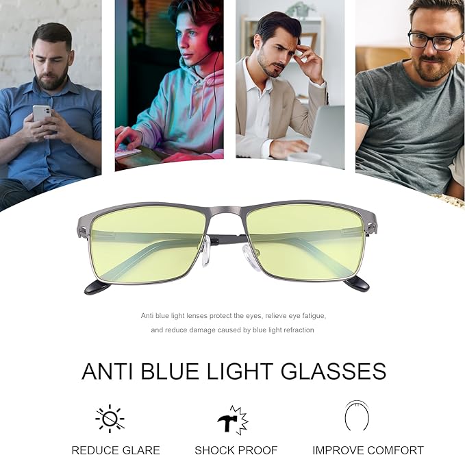 YIMI Blue Light Blocking Glasses UV400 With Spring Hinge Computer Gaming Blue Light Screen Blocker Glasses for Men Women