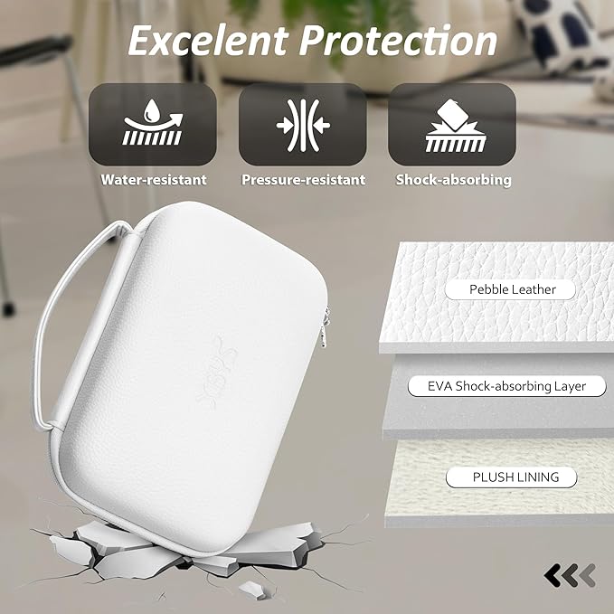 Charger Case for Macbook, Portable Tech Electronic Organizer Bag,Travel Storage Pouch for Laptop Accessories, MacBook Power Adapter, Charging Cords, USB Drives, Power Bank (White, XL)