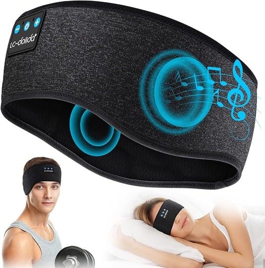 LC-dolida Sleep Headphones Bluetooth Music Band Headphones with Thin HD Stereo Speakers Perfect for Side Sleepers, Sport, Yoga, Travel
