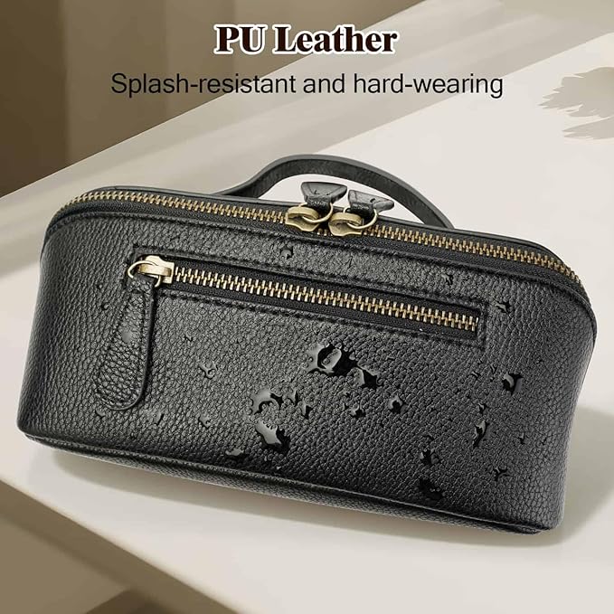 Camera Sling Bag, Waterproof PU Leather Crossbody Camera Bag for DSLR/SLR/Mirrorless, Small Shockproof Case with Removable Dividers for Photographers (Black Tech Pouch 2L)