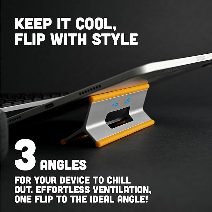 Steepy Adjustable Laptop Stand for Desk - 3 Heights Computer Stand - Portable Laptop Riser