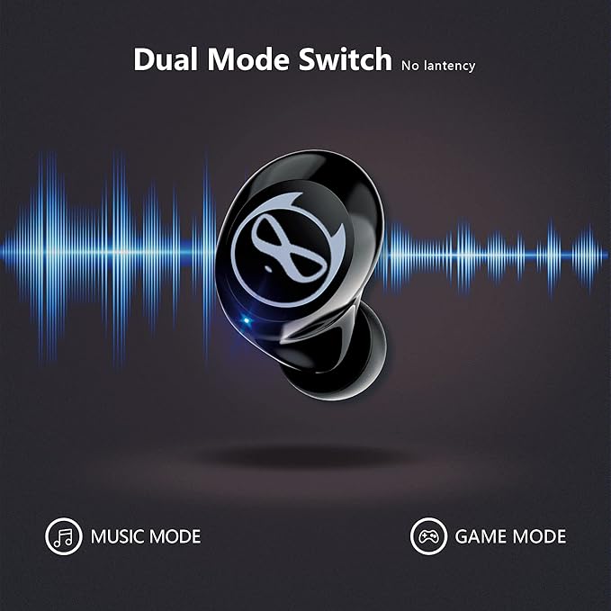 Gaming Earbuds Kids Bluetooth Earbud 5.3 in-Ear Headphones with Mic 36H Playtime IPX6 Waterproof Touch Control HiFi Stereo LED Display Kids Wireless Ear Buds