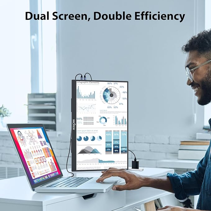 InnoView 18 Inch 260Hz Portable Gaming Monitor,2K QHD 100% DCI-P3 Portable Monitor Gameplus HDR FreeSync Laptop Monitors,Portable Screen for PC Phone Game Console