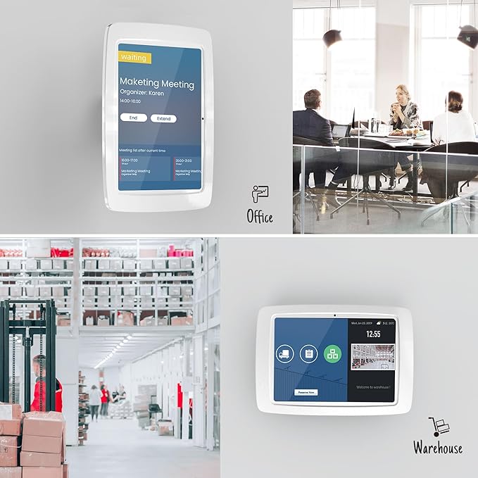 Tablet Wall Mount Lockable Tiltable Anti Theft Security - Compatible with 10.9" iPad 10th, Pro 11" 1 2 3 4, Air 4 5, Air 11", iPad 11"(A16) - BSW102WA