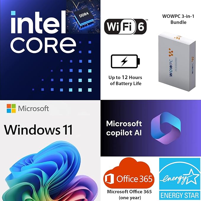 HP 14 Ultrabook • Intel 4-Core N150 • Microsoft 365 • Copilot AI • 32GB RAM • 1.6TB Storage (128GB SSD + 512GB Portable + 1TB OneDrive) • Wi-Fi 6 • 12 Hr Battery • Lavender • w/WOWPC Bundle • Win 11