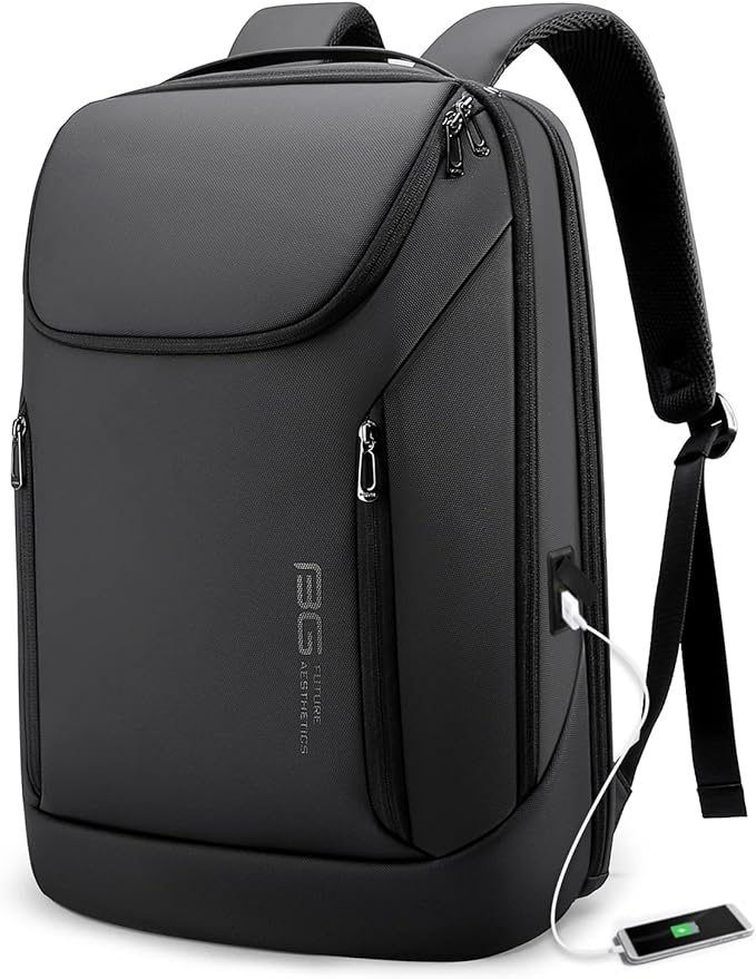 BANGE Business Smart Backpack Waterproof fit 15.6 Inch Laptop Backpack with USB Charging Port,Travel Durable Backpack